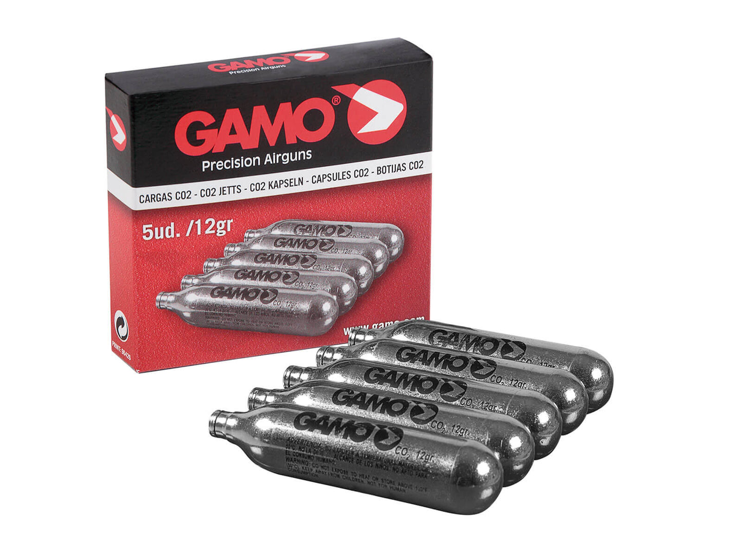 Caja 5 Cargas CO2 12 g.
