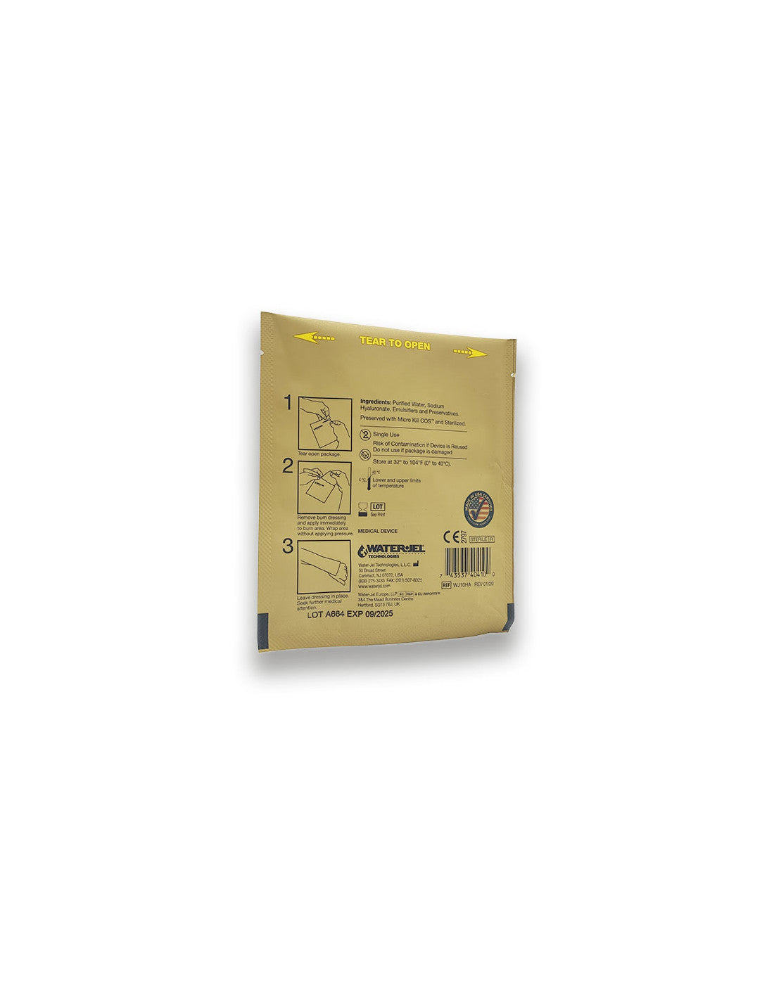 APÓSITO TACTICAL MILITARY WATERJEL DE 10 X 10 CM